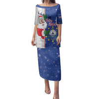 Cape Verde Christmas Family Matching Puletasi and Hawaiian Shirt Black Santa Felix Natal - Wonder Print Shop