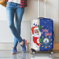 Cape Verde Christmas Luggage Cover Black Santa Felix Natal - Wonder Print Shop