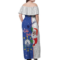Cape Verde Christmas Off Shoulder Maxi Dress Black Santa Felix Natal - Wonder Print Shop