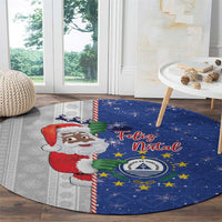 Cape Verde Christmas Round Carpet Black Santa Felix Natal - Wonder Print Shop