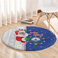 Cape Verde Christmas Round Carpet Black Santa Felix Natal - Wonder Print Shop