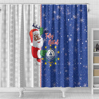 Cape Verde Christmas Shower Curtain Black Santa Felix Natal - Wonder Print Shop