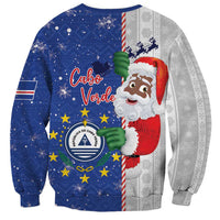 Cape Verde Christmas Sweatshirt Black Santa Felix Natal - Wonder Print Shop