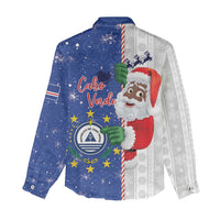 Cape Verde Christmas Women Casual Shirt Black Santa Felix Natal - Wonder Print Shop