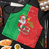 Burkina Faso Christmas Apron Black Santa Joyeux Noel - Wonder Print Shop