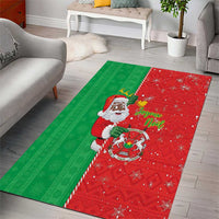 Burkina Faso Christmas Area Rug Black Santa Joyeux Noel - Wonder Print Shop