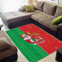 Burkina Faso Christmas Area Rug Black Santa Joyeux Noel - Wonder Print Shop