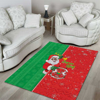 Burkina Faso Christmas Area Rug Black Santa Joyeux Noel - Wonder Print Shop