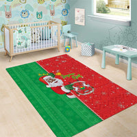 Burkina Faso Christmas Area Rug Black Santa Joyeux Noel - Wonder Print Shop