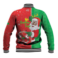 Burkina Faso Christmas Baseball Jacket Black Santa Joyeux Noel - Wonder Print Shop