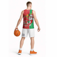 Burkina Faso Christmas Basketball Jersey Black Santa Joyeux Noel - Wonder Print Shop