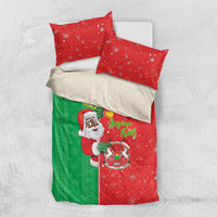 Burkina Faso Christmas Bedding Set Black Santa Joyeux Noel - Wonder Print Shop