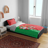 Burkina Faso Christmas Bedding Set Black Santa Joyeux Noel - Wonder Print Shop