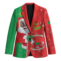 Burkina Faso Christmas Blazer Black Santa Joyeux Noel - Wonder Print Shop