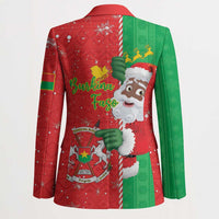 Burkina Faso Christmas Blazer Black Santa Joyeux Noel - Wonder Print Shop