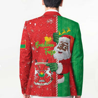 Burkina Faso Christmas Blazer Black Santa Joyeux Noel - Wonder Print Shop