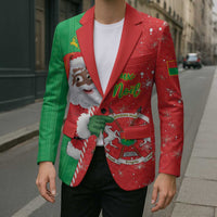 Burkina Faso Christmas Blazer Black Santa Joyeux Noel - Wonder Print Shop