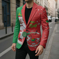 Burkina Faso Christmas Blazer Black Santa Joyeux Noel - Wonder Print Shop