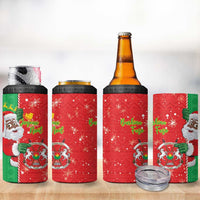 Burkina Faso Christmas 4 in 1 Can Cooler Tumbler Black Santa Joyeux Noel - Wonder Print Shop