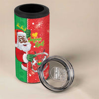 Burkina Faso Christmas 4 in 1 Can Cooler Tumbler Black Santa Joyeux Noel - Wonder Print Shop