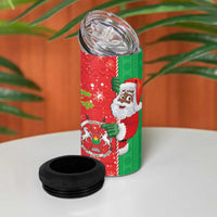 Burkina Faso Christmas 4 in 1 Can Cooler Tumbler Black Santa Joyeux Noel - Wonder Print Shop