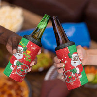 Burkina Faso Christmas 4 in 1 Can Cooler Tumbler Black Santa Joyeux Noel - Wonder Print Shop