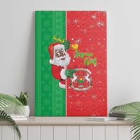 Burkina Faso Christmas Canvas Wall Art Black Santa Joyeux Noel - Wonder Print Shop
