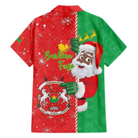 Burkina Faso Christmas Family Matching Long Sleeve Bodycon Dress and Hawaiian Shirt Black Santa Joyeux Noel - Wonder Print Shop