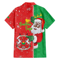 Burkina Faso Christmas Family Matching Off The Shoulder Long Sleeve Dress and Hawaiian Shirt Black Santa Joyeux Noel - Wonder Print Shop