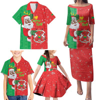 Burkina Faso Christmas Family Matching Puletasi and Hawaiian Shirt Black Santa Joyeux Noel - Wonder Print Shop