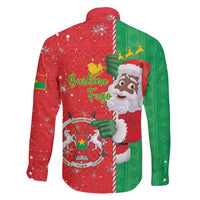 Burkina Faso Christmas Family Matching Short Sleeve Bodycon Dress and Hawaiian Shirt Black Santa Joyeux Noel - Wonder Print Shop