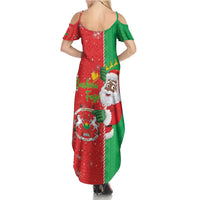 Burkina Faso Christmas Family Matching Summer Maxi Dress and Hawaiian Shirt Black Santa Joyeux Noel - Wonder Print Shop