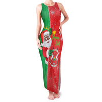 Burkina Faso Christmas Family Matching Tank Maxi Dress and Hawaiian Shirt Black Santa Joyeux Noel - Wonder Print Shop