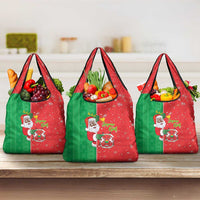 Burkina Faso Christmas Grocery Bag Black Santa Joyeux Noel - Wonder Print Shop