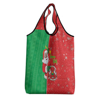 Burkina Faso Christmas Grocery Bag Black Santa Joyeux Noel - Wonder Print Shop