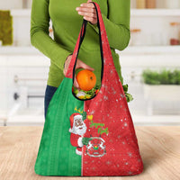 Burkina Faso Christmas Grocery Bag Black Santa Joyeux Noel - Wonder Print Shop