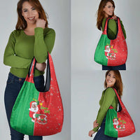 Burkina Faso Christmas Grocery Bag Black Santa Joyeux Noel - Wonder Print Shop