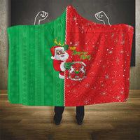 Burkina Faso Christmas Hooded Blanket Black Santa Joyeux Noel - Wonder Print Shop