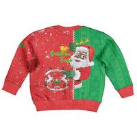 Burkina Faso Christmas Kid Ugly Christmas Sweater Black Santa Joyeux Noel - Wonder Print Shop