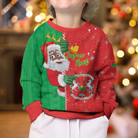 Burkina Faso Christmas Kid Ugly Christmas Sweater Black Santa Joyeux Noel - Wonder Print Shop