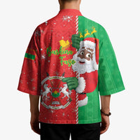 Burkina Faso Christmas Kimono Black Santa Joyeux Noel - Wonder Print Shop