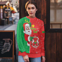 Burkina Faso Christmas Ugly Christmas Sweater Black Santa Joyeux Noel - Wonder Print Shop