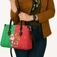 Burkina Faso Christmas Leather Bag Black Santa Joyeux Noel - Wonder Print Shop