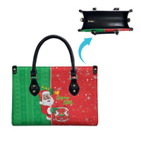 Burkina Faso Christmas Leather Bag Black Santa Joyeux Noel - Wonder Print Shop