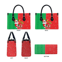 Burkina Faso Christmas Leather Bag Black Santa Joyeux Noel - Wonder Print Shop
