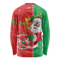 Burkina Faso Christmas Long Sleeve Shirt Black Santa Joyeux Noel - Wonder Print Shop
