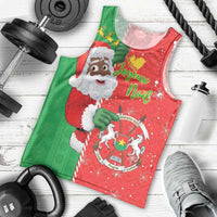 Burkina Faso Christmas Men Tank Top Black Santa Joyeux Noel - Wonder Print Shop