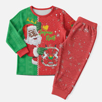 Burkina Faso Christmas Pajama Set Black Santa Joyeux Noel - Wonder Print Shop