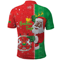 Burkina Faso Christmas Polo Shirt Black Santa Joyeux Noel - Wonder Print Shop