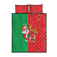 Burkina Faso Christmas Quilt Bed Set Black Santa Joyeux Noel - Wonder Print Shop